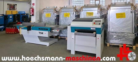 Martin Maschinen Set - Abrichthobel T54 und T45 Dickenhobel - Xplane spiralförmiger Messerwelle, gebrauchte Holzbearbeitungsmaschinen Neumaschinen Hessen Höchsmann Langen