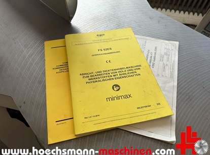 SCM Abrichthobelmaschine minimax fs 52 es, gebrauchte Holzbearbeitungsmaschinen Neumaschinen Hessen Höchsmann Langen